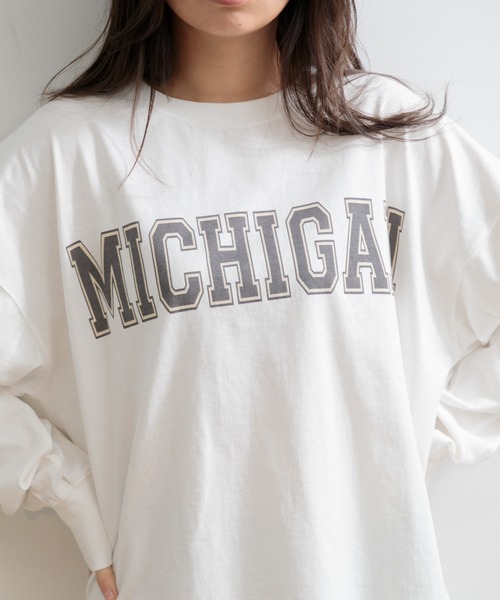 AMERICAN RAG CIE(アメリカンラグシー)の「MICHIGANロングスリーブTシャツ(Tシャツ/カットソー・レディース・オフホワイト/ミント/チャコール・FREE)」の7枚目の写真