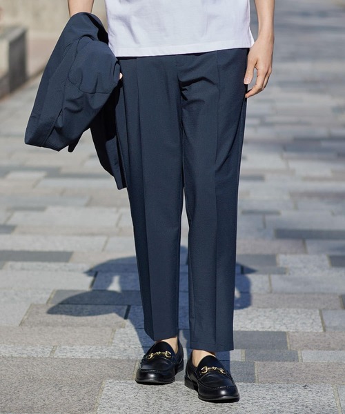 URBAN RESEARCH ROSSO MEN（アーバンリサーチロッソメン）の「『セットアップ対応』『XLサイズあり』ウォッシャブルシアサッカーイージーパンツ（その他パンツ・メンズ・ブラック/ネイビー/ストライプ・SMALL/MEDIUM/LARGE/X-LARGE）」の4枚目の写真