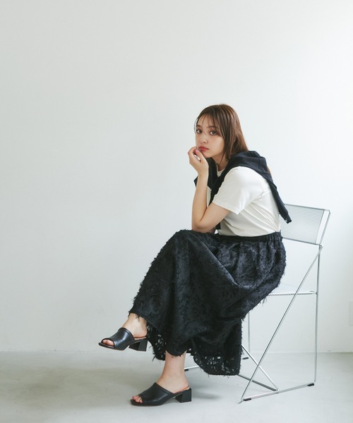 ROPE' PICNIC(ロペピクニック)の「【emur/エミュール】ジャガードタックデザインスカート(スカート・レディース・ブラック/オフホワイト・38)」の5枚目の写真