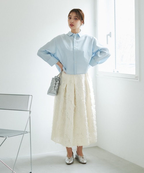 ROPE' PICNIC(ロペピクニック)の「【emur/エミュール】ジャガードタックデザインスカート(スカート・レディース・ブラック/オフホワイト・38)」の7枚目の写真