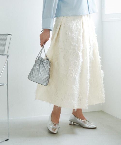 ROPE' PICNIC(ロペピクニック)の「【emur/エミュール】ジャガードタックデザインスカート(スカート・レディース・ブラック/オフホワイト・38)」の9枚目の写真