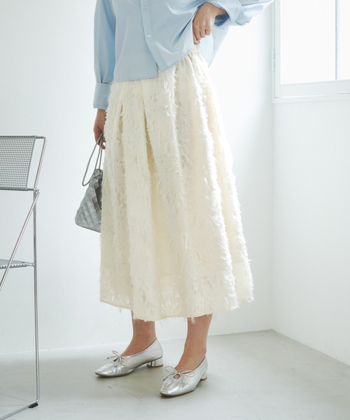 ROPE' PICNIC(ロペピクニック)の「【emur/エミュール】ジャガードタックデザインスカート(スカート・レディース・ブラック/オフホワイト・38)」の10枚目の写真