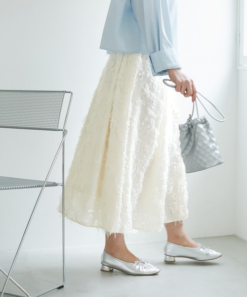 ROPE' PICNIC(ロペピクニック)の「【emur/エミュール】ジャガードタックデザインスカート(スカート・レディース・ブラック/オフホワイト・38)」の11枚目の写真