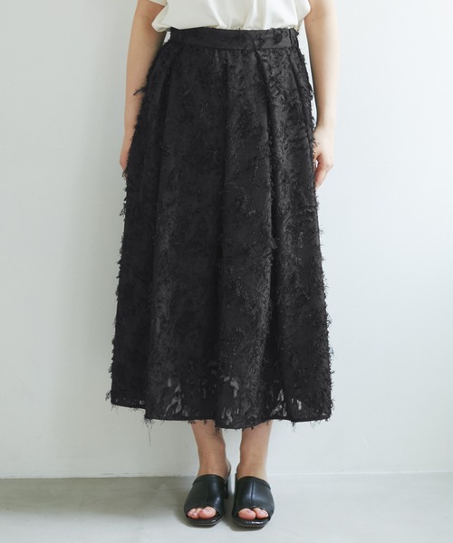 ROPE' PICNIC(ロペピクニック)の「【emur/エミュール】ジャガードタックデザインスカート(スカート・レディース・ブラック/オフホワイト・38)」の12枚目の写真