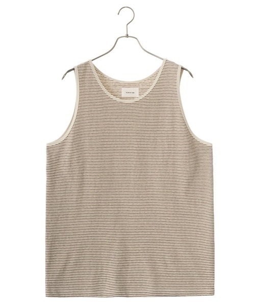 PORT BY ARK（ポートバイアーク）の「PORT BY ARK / ポートバイアーク：Border Tank Top：PO15-T003[COR]（タンクトップ・メンズ・アイボリー/ダークブラウン・FREE）」の2枚目の写真
