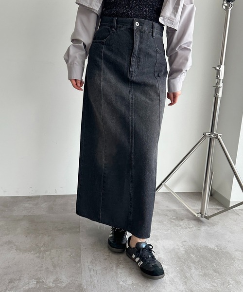 apres jour mignon（アプレジュールミニョン）の「デニムマキシスカート【ZOZOTOWN限定アイテム】（デニムスカート・レディース・ブラック/インディゴブルー/ダークブルー・SMALL/MEDIUM/X-LARGE）」の16枚目の写真