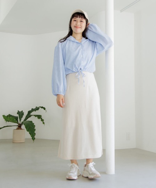 flower（フラワー）の「コットンレースフーディー（その他アウター・レディース・ブルー/ホワイト・FREE）」の5枚目の写真