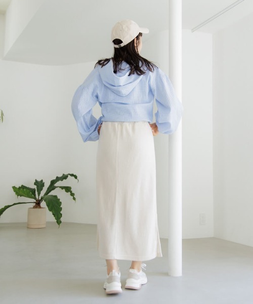 flower（フラワー）の「コットンレースフーディー（その他アウター・レディース・ブルー/ホワイト・FREE）」の6枚目の写真