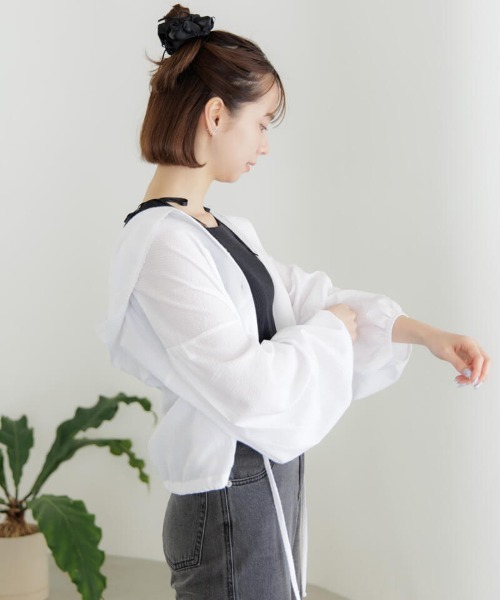 flower（フラワー）の「コットンレースフーディー（その他アウター・レディース・ブルー/ホワイト・FREE）」の11枚目の写真