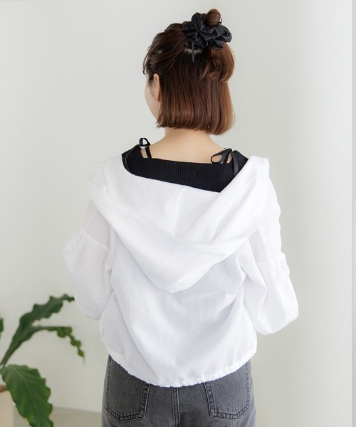 flower（フラワー）の「コットンレースフーディー（その他アウター・レディース・ブルー/ホワイト・FREE）」の12枚目の写真