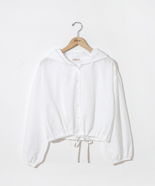 flower（フラワー）の「コットンレースフーディー（その他アウター・レディース・ブルー/ホワイト・FREE）」の16枚目の写真