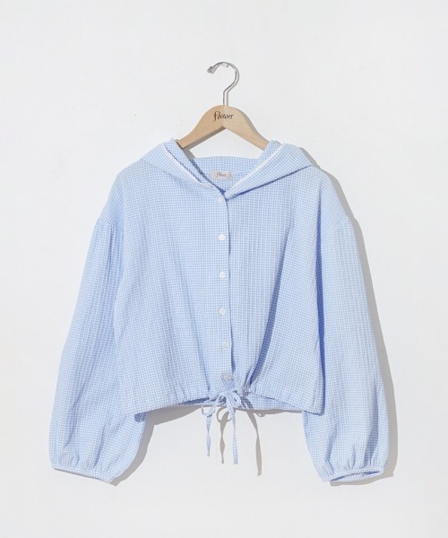 flower（フラワー）の「コットンレースフーディー（その他アウター・レディース・ブルー/ホワイト・FREE）」の17枚目の写真