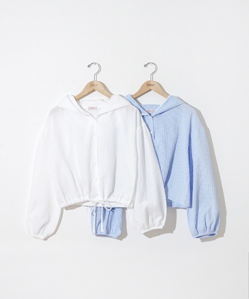 flower（フラワー）の「コットンレースフーディー（その他アウター・レディース・ブルー/ホワイト・FREE）」の18枚目の写真