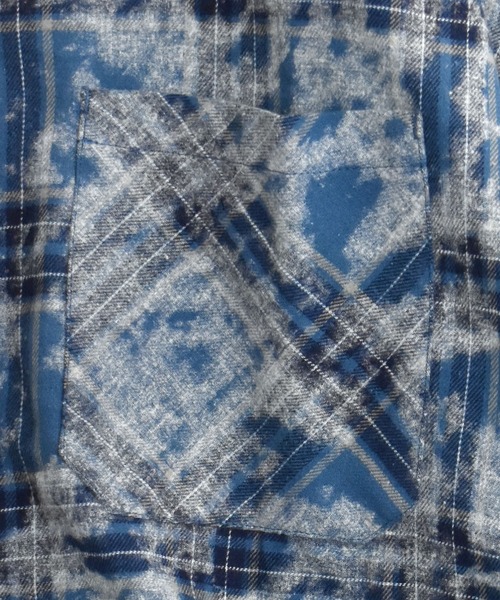 Starting Over（スターティングオーバー）の「hard wash open collar check shirt/ハードウォッシュ オープンカラー チェック シャツ/半袖シャツ（シャツ/ブラウス・メンズ・レッド/チャコールグレー/ブルー・M/L/XL）」の6枚目の写真