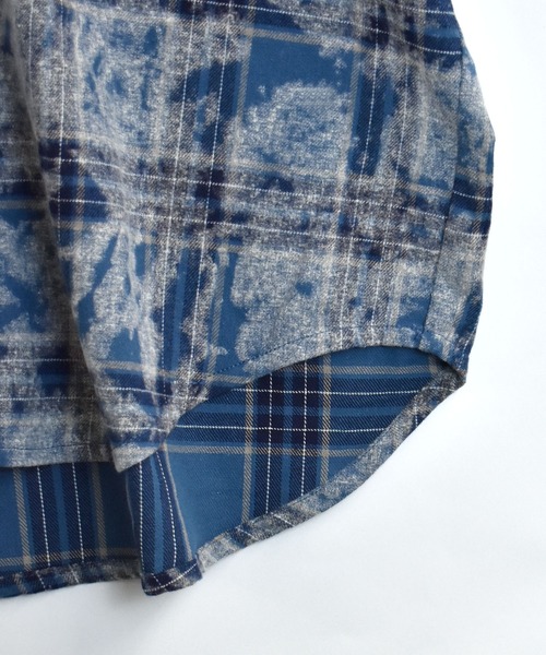 Starting Over（スターティングオーバー）の「hard wash open collar check shirt/ハードウォッシュ オープンカラー チェック シャツ/半袖シャツ（シャツ/ブラウス・メンズ・レッド/チャコールグレー/ブルー・M/L/XL）」の7枚目の写真