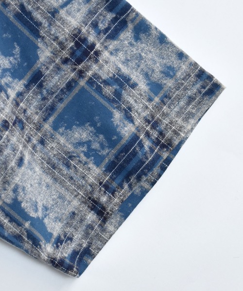 Starting Over（スターティングオーバー）の「hard wash open collar check shirt/ハードウォッシュ オープンカラー チェック シャツ/半袖シャツ（シャツ/ブラウス・メンズ・レッド/チャコールグレー/ブルー・M/L/XL）」の8枚目の写真