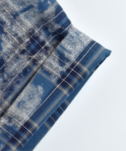 Starting Over（スターティングオーバー）の「hard wash open collar check shirt/ハードウォッシュ オープンカラー チェック シャツ/半袖シャツ（シャツ/ブラウス・メンズ・レッド/チャコールグレー/ブルー・M/L/XL）」の9枚目の写真
