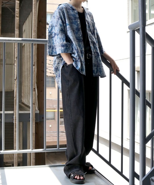 Starting Over（スターティングオーバー）の「hard wash open collar check shirt/ハードウォッシュ オープンカラー チェック シャツ/半袖シャツ（シャツ/ブラウス・メンズ・レッド/チャコールグレー/ブルー・M/L/XL）」の19枚目の写真