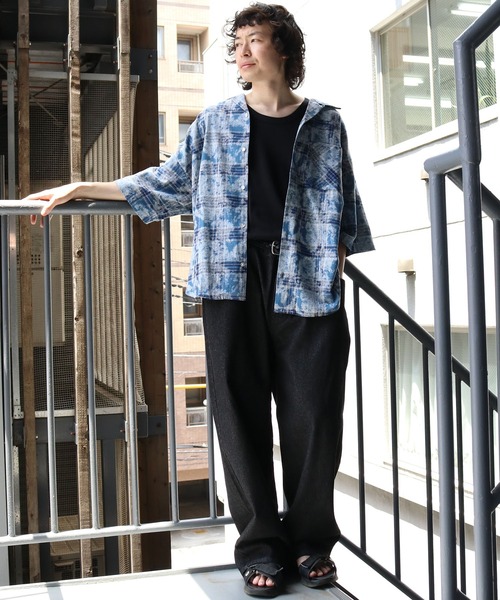 Starting Over（スターティングオーバー）の「hard wash open collar check shirt/ハードウォッシュ オープンカラー チェック シャツ/半袖シャツ（シャツ/ブラウス・メンズ・レッド/チャコールグレー/ブルー・M/L/XL）」の20枚目の写真