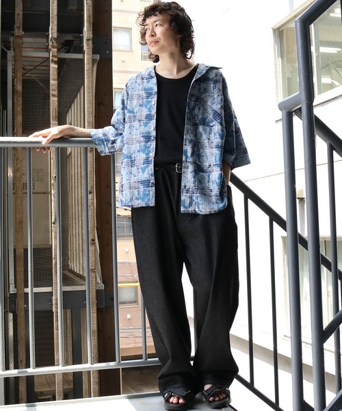Starting Over（スターティングオーバー）の「hard wash open collar check shirt/ハードウォッシュ オープンカラー チェック シャツ/半袖シャツ（シャツ/ブラウス・メンズ・レッド/チャコールグレー/ブルー・M/L/XL）」の22枚目の写真