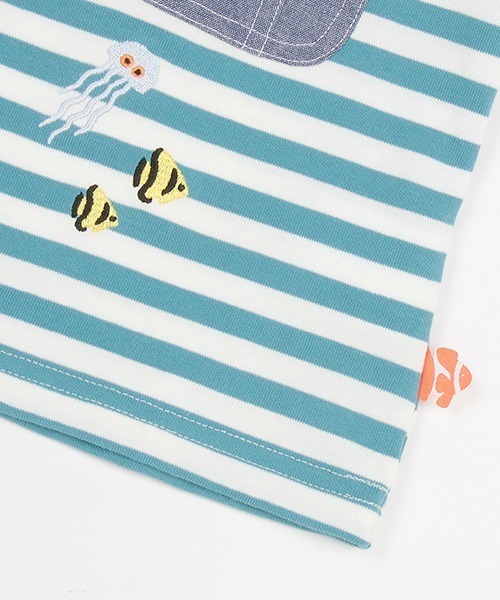 お魚刺繍のノースリーブブラウス
