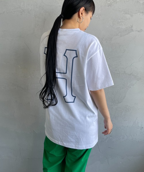 HUF(ハフ)バックプリント ワンポイント Tシャツ　半袖 HUF/ハフ] HUF SET H バックプリント ショートスリーブTシャツ