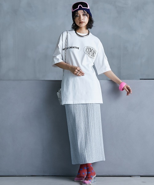 GEVS.（ジェイヴィス）の「 ラメニットロングスカート ＜大きいサイズ有＞GEVS.（スカート・レディース・ゴールド/シルバー・5L/4L/3L/LL/L/M）」の9枚目の写真