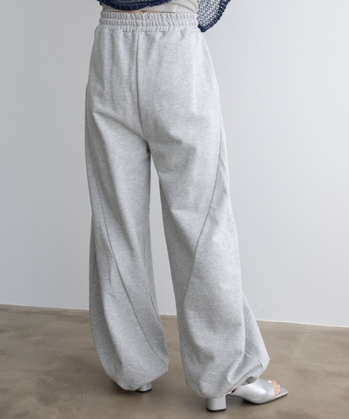 GRANCY] ラインストーンデザインダメージスウェットパンツ 白 M クズっ