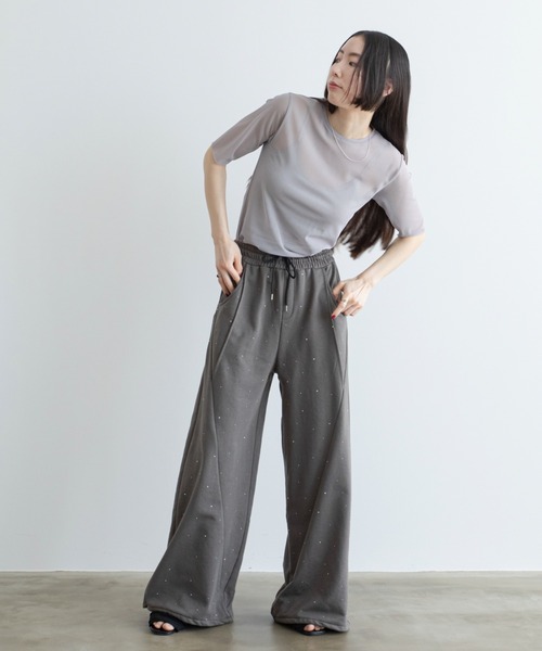 VACANCY(ヴァカンシー)の「ラメストーンイージースウェットパンツ(スウェットパンツ・レディース・グレー/チャコールグレー・MEDIUM/LARGE)」の7枚目の写真