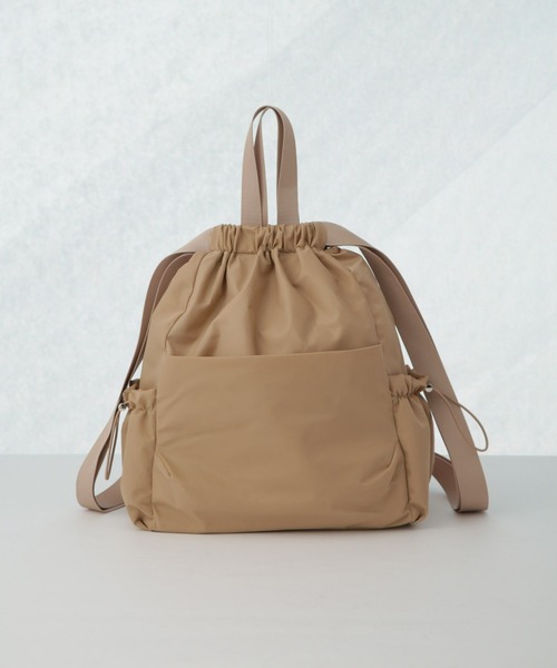 NANO universe(ナノユニバース)の「撥水ナイロン2wayリュック(バックパック/リュック・レディース・ベージュ/ブラック・FREE)」の15枚目の写真