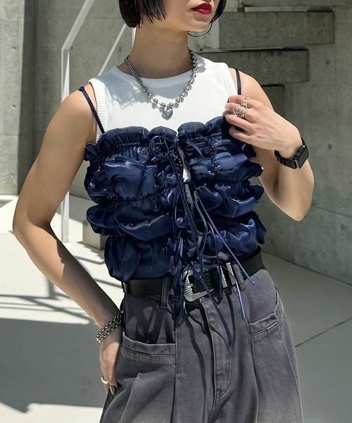 PAGEBOY(ページボーイ)の「2WAYグロッシービスチェ(その他トップス・レディース・ネイビー/シルバー・FREE)」の13枚目の写真