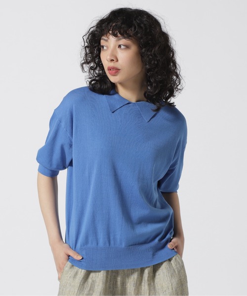 【セール】B omnivore/ビーオムニボー シルケットヤーン5分袖ポロ（Tシャツ/カットソー）｜BEAVER（ビーバー）