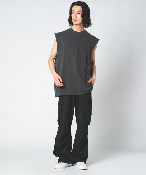 LOS ANGELES APPAREL（ロサンゼルスアパレル）の「【LOS ANGELES APPAREL /ロサンゼルスアパレル】 L-1865GD 6.5OZ SLEEVELESS TEE 6.5オンス スリーブレス TEEシャツ（Tシャツ/カットソー・メンズ・ブラック/ホワイト・X-LARGE/LARGE/MEDIUM）」の9枚目の写真