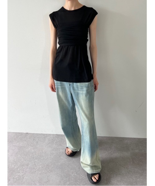 duei(デュイ)の「ビスチェセットレイヤードノースリーブトップス(Tシャツ/カットソー・レディース・オフホワイト/ブラック・FREE)」の15枚目の写真