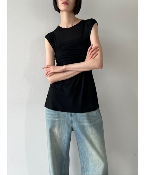 duei(デュイ)の「ビスチェセットレイヤードノースリーブトップス(Tシャツ/カットソー・レディース・オフホワイト/ブラック・FREE)」の17枚目の写真