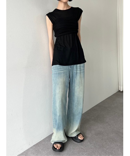 duei(デュイ)の「ビスチェセットレイヤードノースリーブトップス(Tシャツ/カットソー・レディース・オフホワイト/ブラック・FREE)」の18枚目の写真