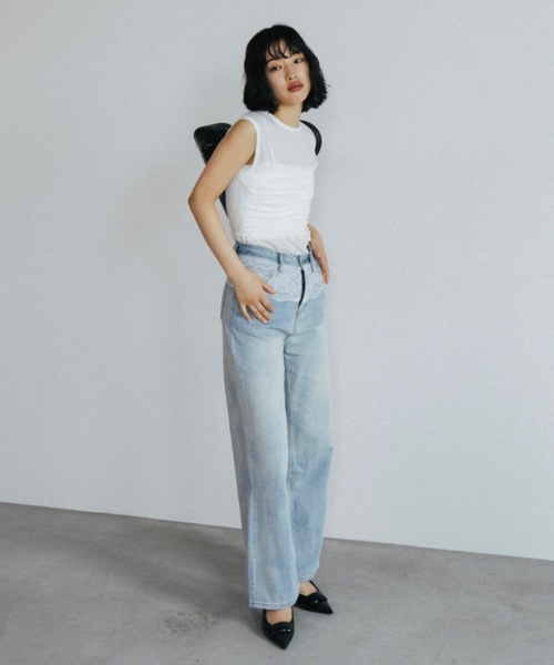 duei(デュイ)の「ビスチェセットレイヤードノースリーブトップス(Tシャツ/カットソー・レディース・オフホワイト/ブラック・FREE)」の3枚目の写真