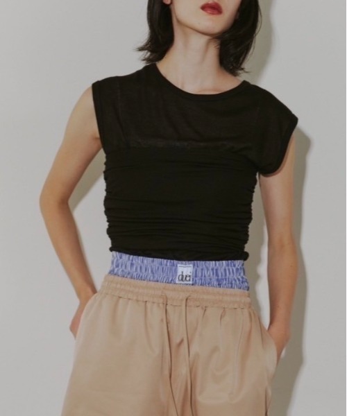 duei(デュイ)の「ビスチェセットレイヤードノースリーブトップス(Tシャツ/カットソー・レディース・オフホワイト/ブラック・FREE)」の12枚目の写真