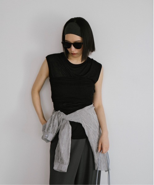 duei(デュイ)の「ビスチェセットレイヤードノースリーブトップス(Tシャツ/カットソー・レディース・オフホワイト/ブラック・FREE)」の9枚目の写真