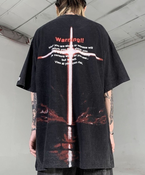 A'GEM/9 × .kom 『MadeExtreme/メイドエクストリーム』 WARNING 半袖カットソー（Tシャツ/カットソー）｜A‘gem 9（エージェムナイン）