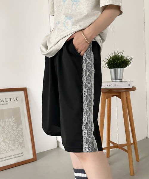 CLEA(クレア)の「サイドレースハーフパンツ(その他パンツ・レディース・ブラック/ホワイト・FREE)」の18枚目の写真