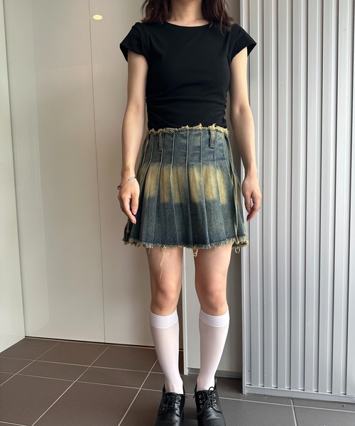 solleim（ソルレム）の「サイドシャーリングバックオープンTシャツ（Tシャツ/カットソー・レディース・オフホワイト/ブルー/ブラック/グリーン・M）」の12枚目の写真