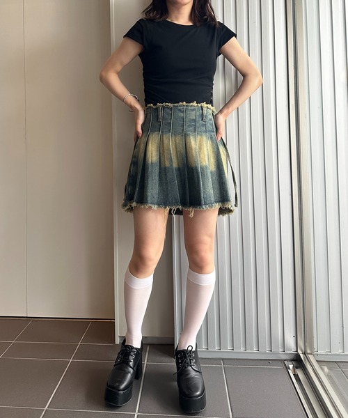 solleim（ソルレム）の「サイドシャーリングバックオープンTシャツ（Tシャツ/カットソー・レディース・オフホワイト/ブルー/ブラック/グリーン・M）」の13枚目の写真
