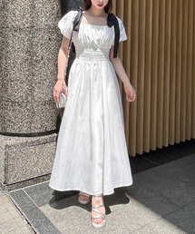 one after another NICE CLAUP | リボン取り外しできる/シャーリングワンピース(ワンピース)