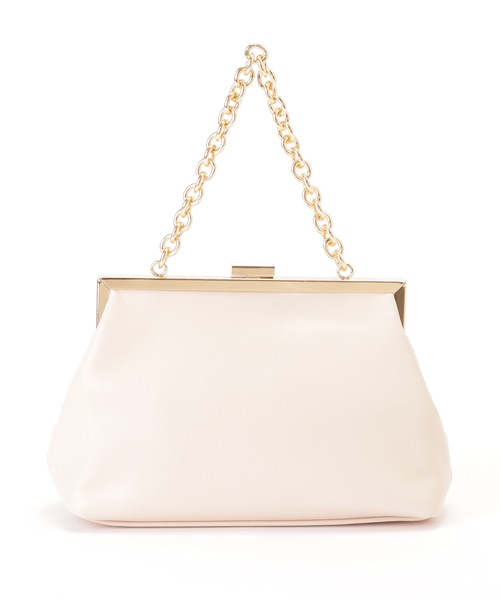 セール】レザー調 3WAY コンパクト がま口 ショルダーバッグ（クラッチ