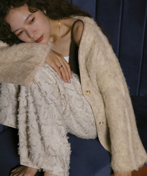 select MOCA（セレクトモカ）の「ロングシャギーカーディガン（カーディガン/ボレロ・レディース・チャコール/ベージュ・FREE）」の7枚目の写真