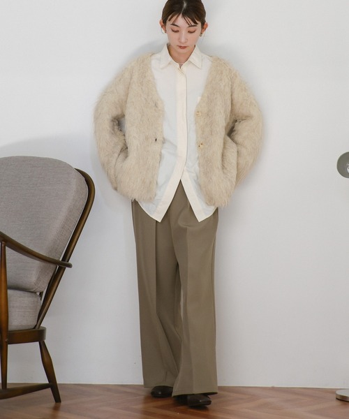 ChanG SNIDEL シャギーカーディガン モカ他3点セット シャギーカーディガン×ワンピースセット(ワンピース)｜スナイデル