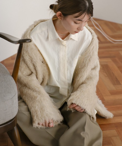 select MOCA（セレクトモカ）の「ロングシャギーカーディガン（カーディガン/ボレロ・レディース・チャコール/ベージュ・FREE）」の16枚目の写真