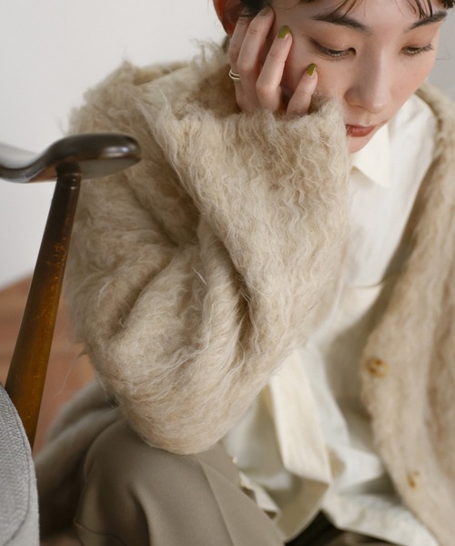 select MOCA（セレクトモカ）の「ロングシャギーカーディガン（カーディガン/ボレロ・レディース・チャコール/ベージュ・FREE）」の13枚目の写真