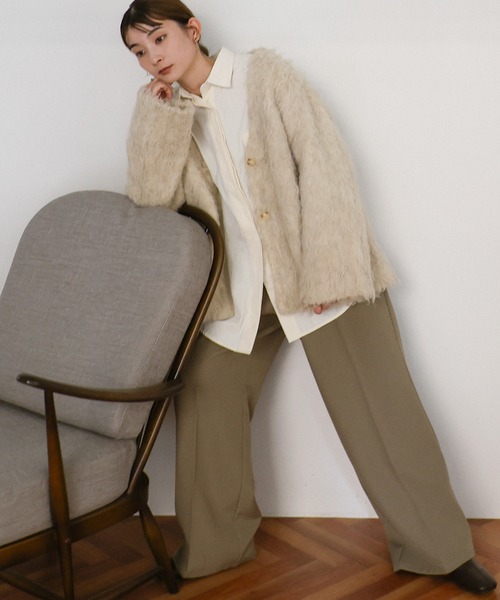 select MOCA（セレクトモカ）の「ロングシャギーカーディガン（カーディガン/ボレロ・レディース・チャコール/ベージュ・FREE）」の19枚目の写真